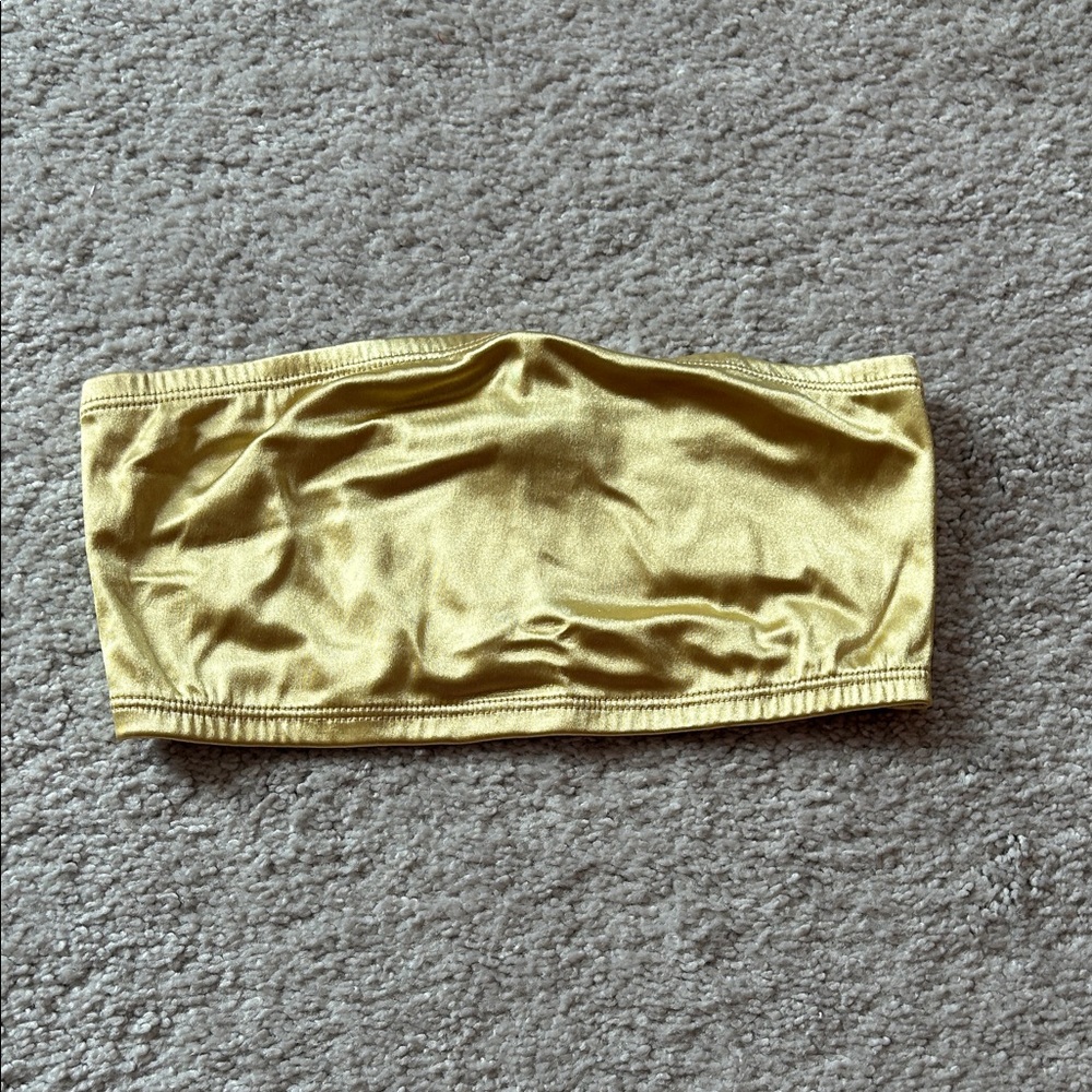 Express Metallic Gold Bandeau Top